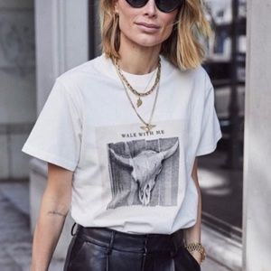 Anine Bing White Graphic T-Shirt